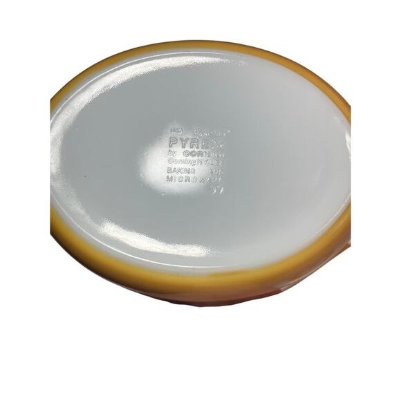 VTG 70s Pyrex Butterfly Gold 1.5 quart Oval Casserole Baking Dish with Lid - Picture 6 of 13